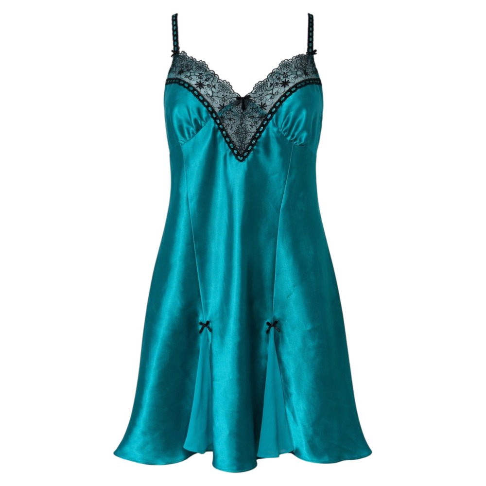Y2K Dark Coquette Babydoll Slip Dress Sz Small Femme Fatale Night Luxe Glam‎
